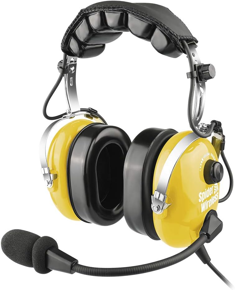 Grey Passive Noise Cancelling Aviation Headset with Carrying Case A28584