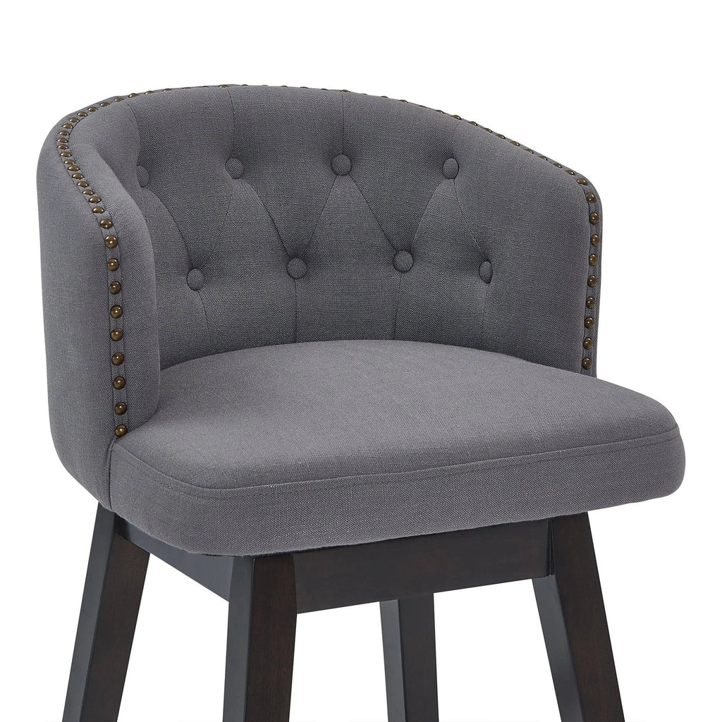 Tan Wood Swivel Barstool H53119