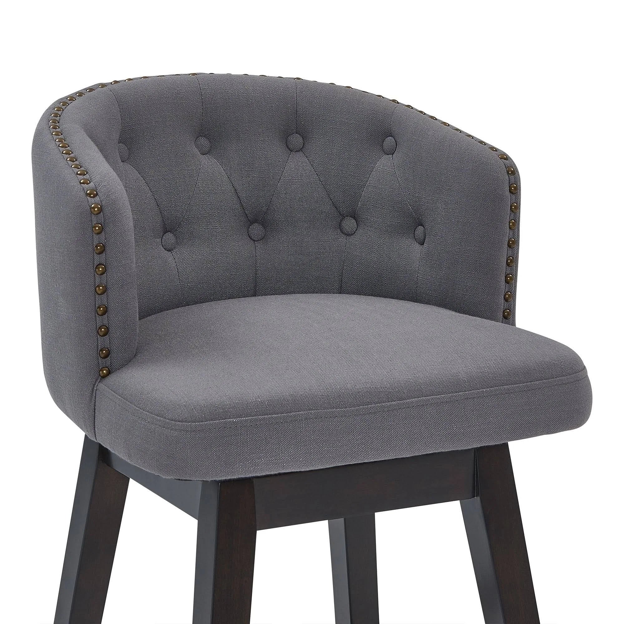 Tan Wood Swivel Barstool H53119