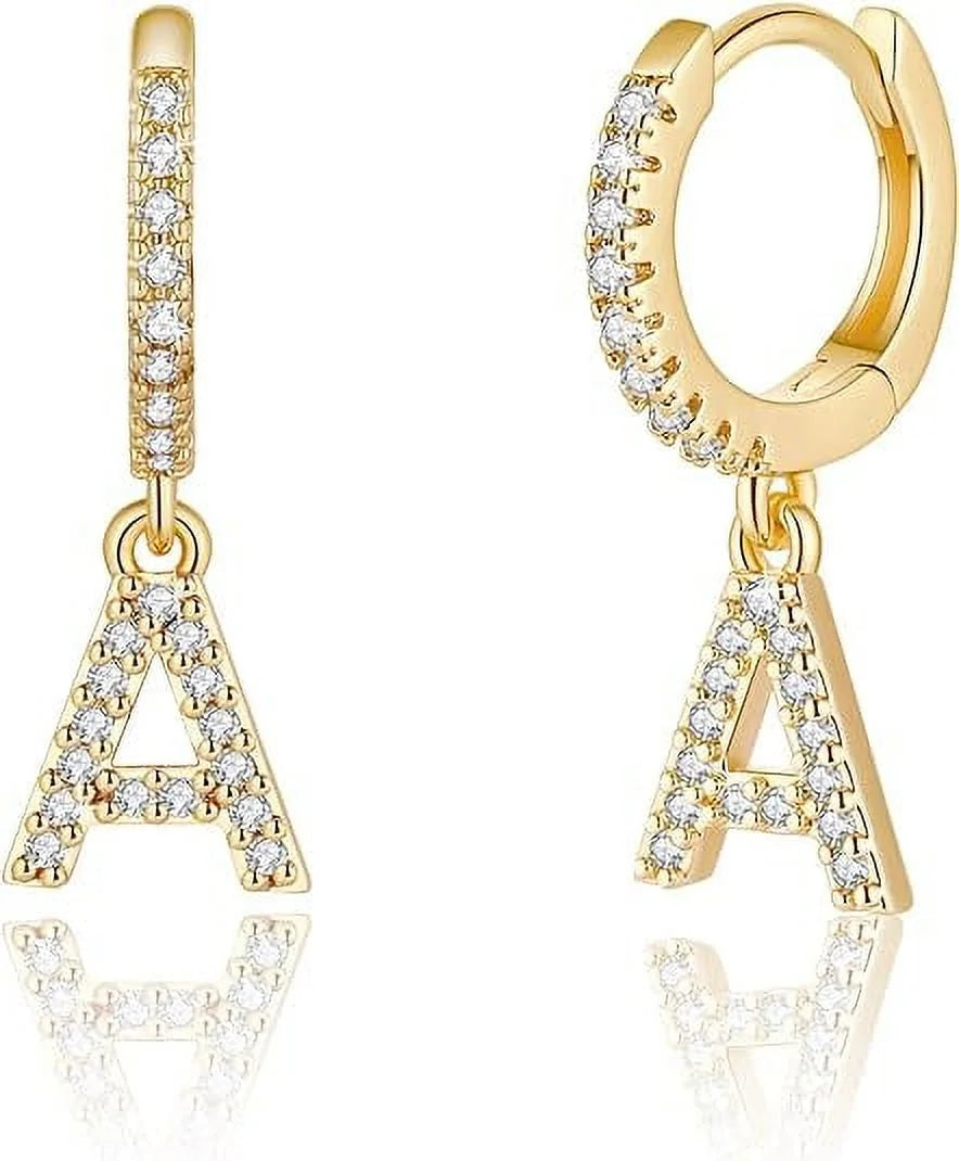 925 Sterling Silver Cubic Zirconia Hoop Earrings A964
