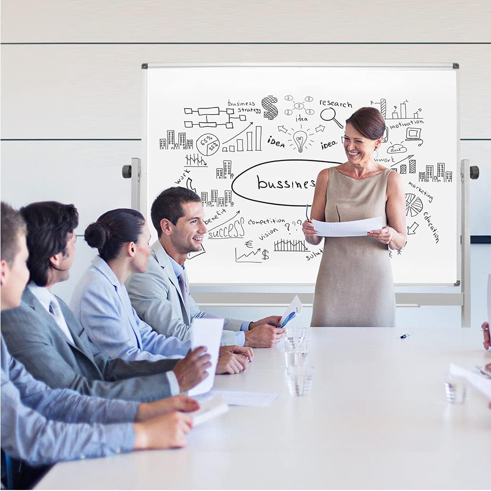 36 x 60 Inch Rolling Double Sided Magnetic Whiteboard X7712