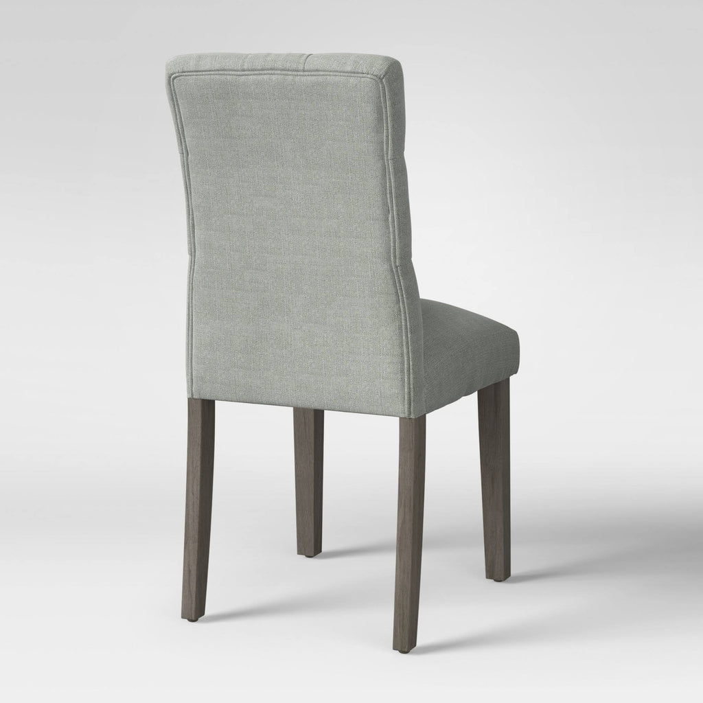 Tufted Dining Chair Gray Wood Finish X50564