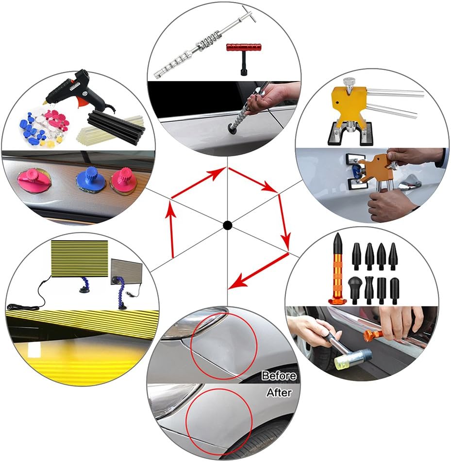 Paintless Dent Repair Kit with Slide Hammer S708