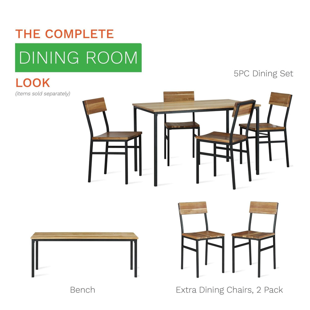 Natural Gray Wood and Metal Dining Chair (2-Pack) C148
