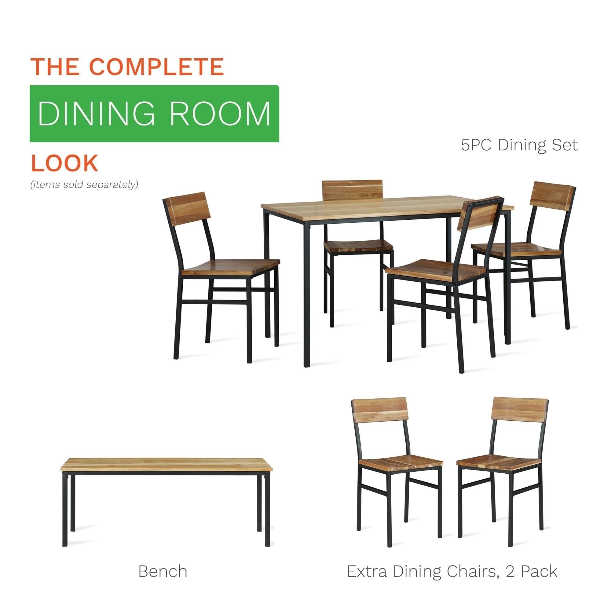 Natural Gray Wood and Metal Dining Chair (2-Pack) C148