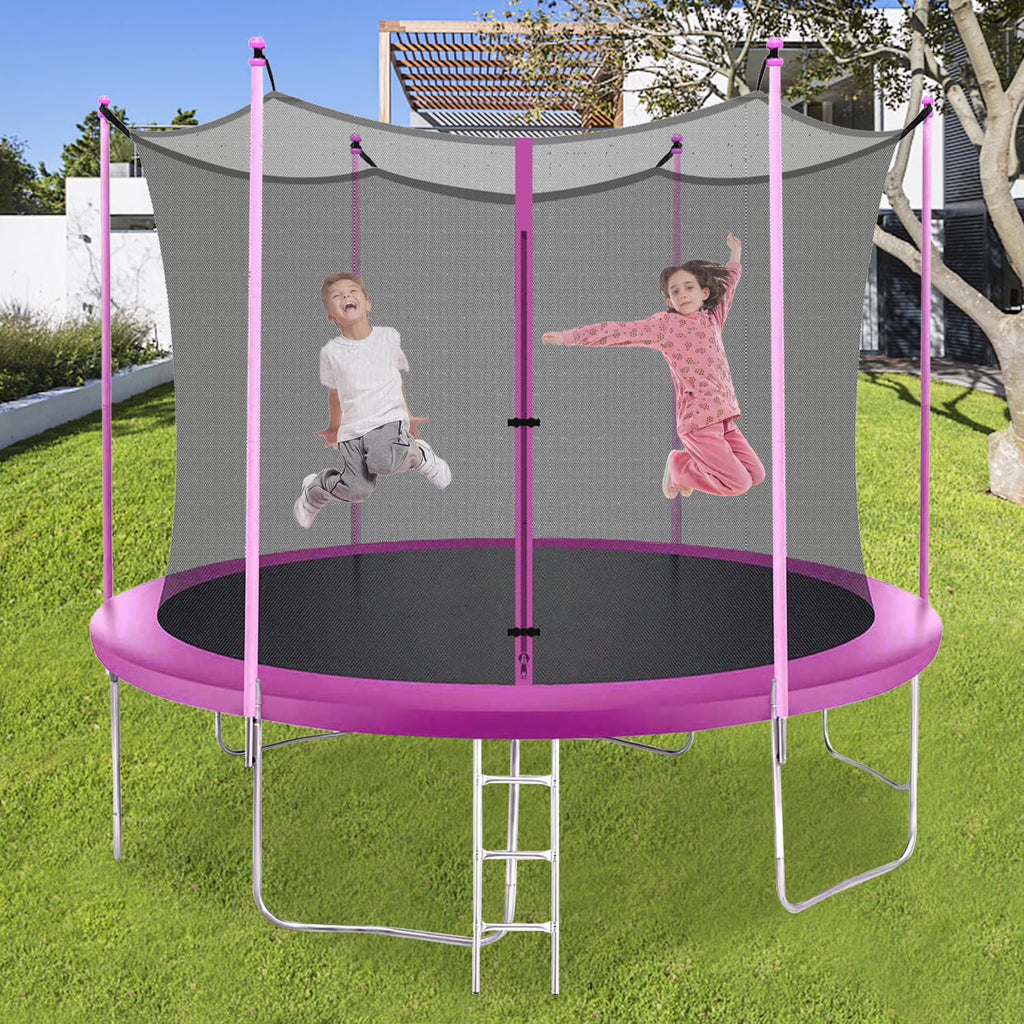 14 ft Rectangle Trampoline with Enclosure Net and PVC Spring Cover Padding U135129