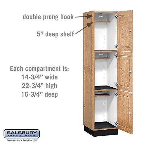 Solid Oak 3-Tier Executive Locker E7404