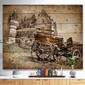 Vintage Print on Natural Pine Wood N946268