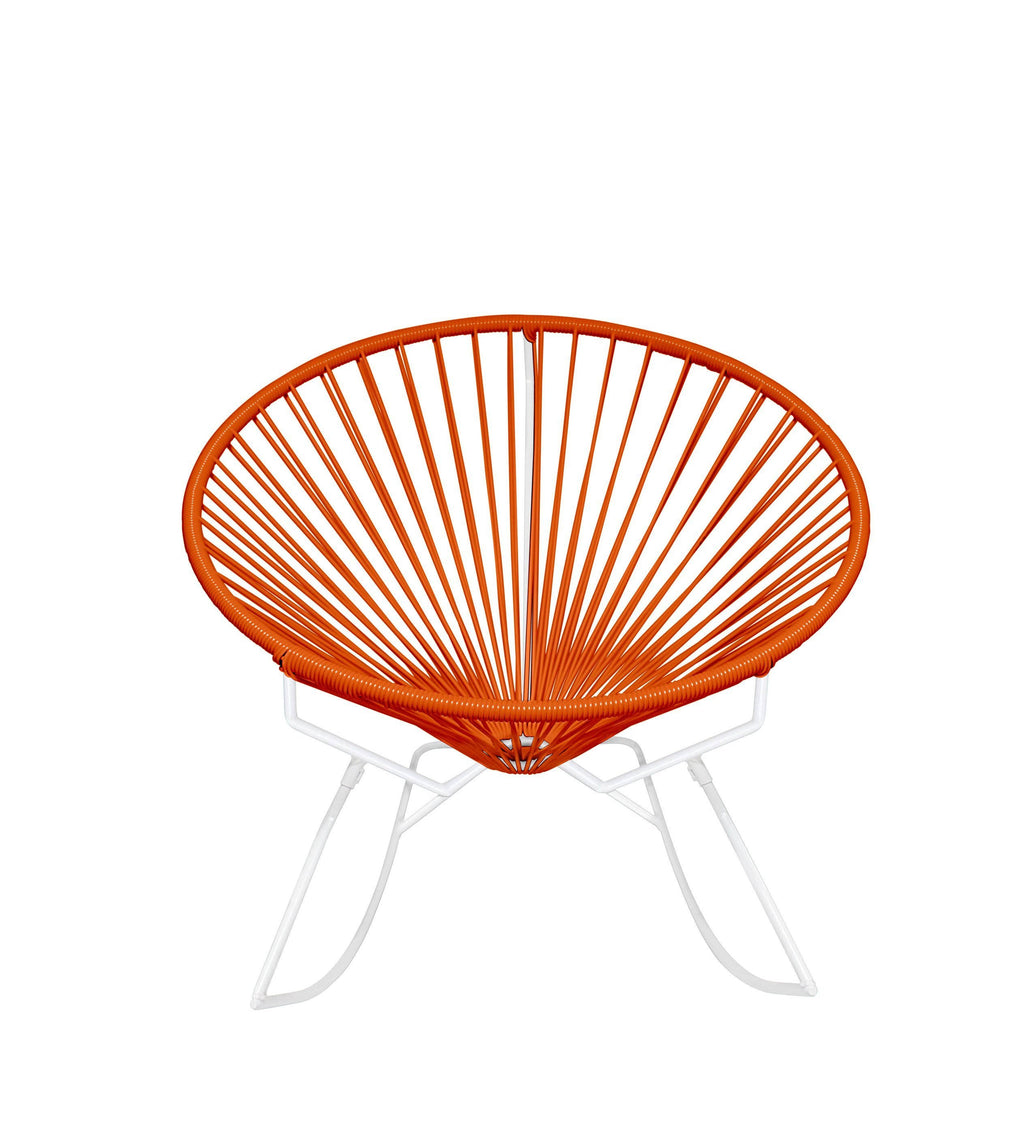 Orange Weave on White Frame Rocker D68288