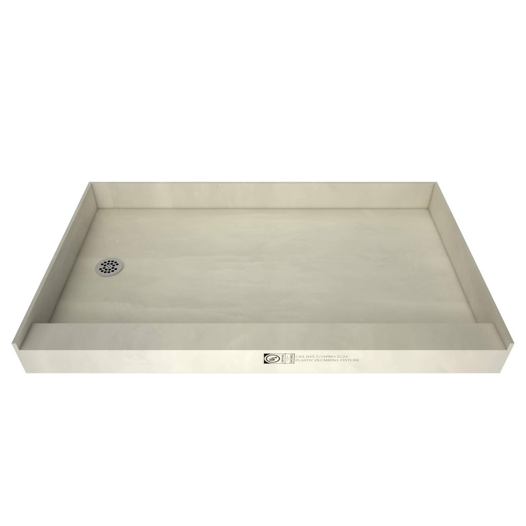 Black Single Curb Shower Pan with Left Drain J201