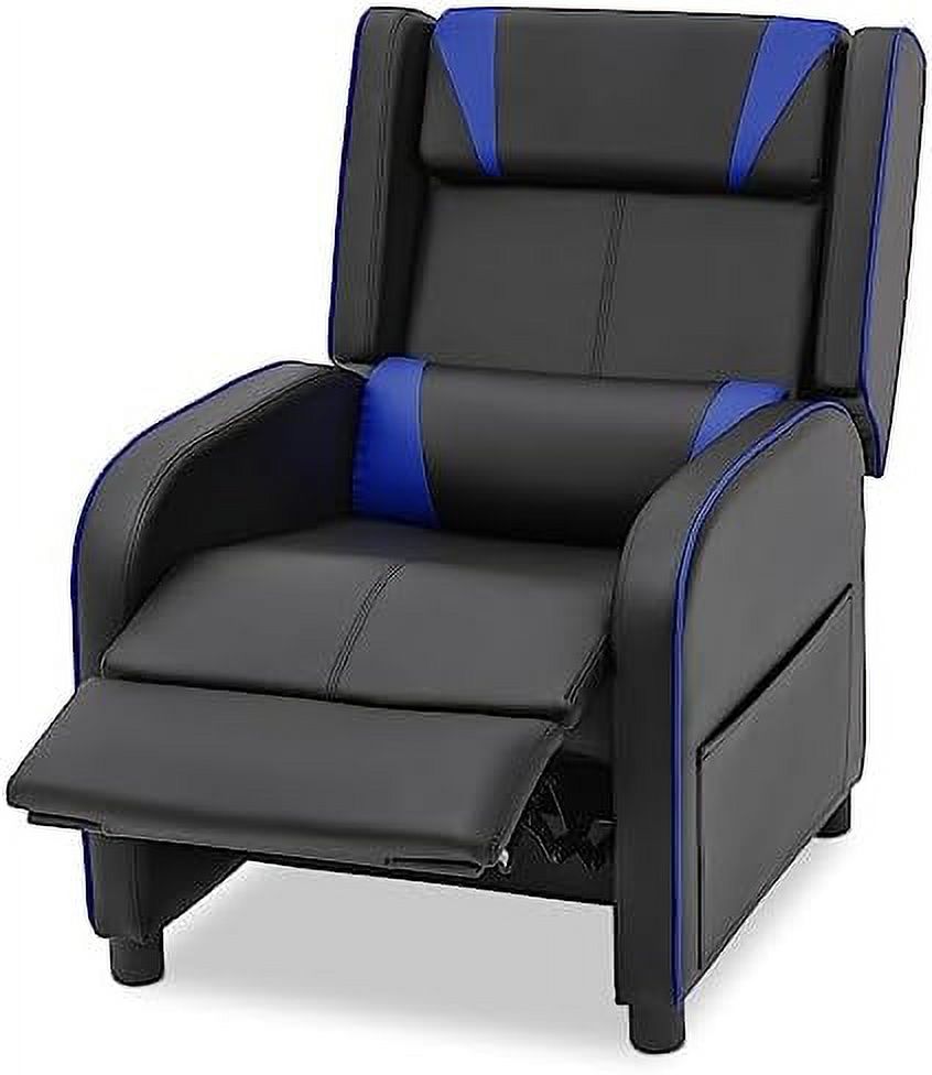 Blue PU Leather Gaming Recliner Chair F4755