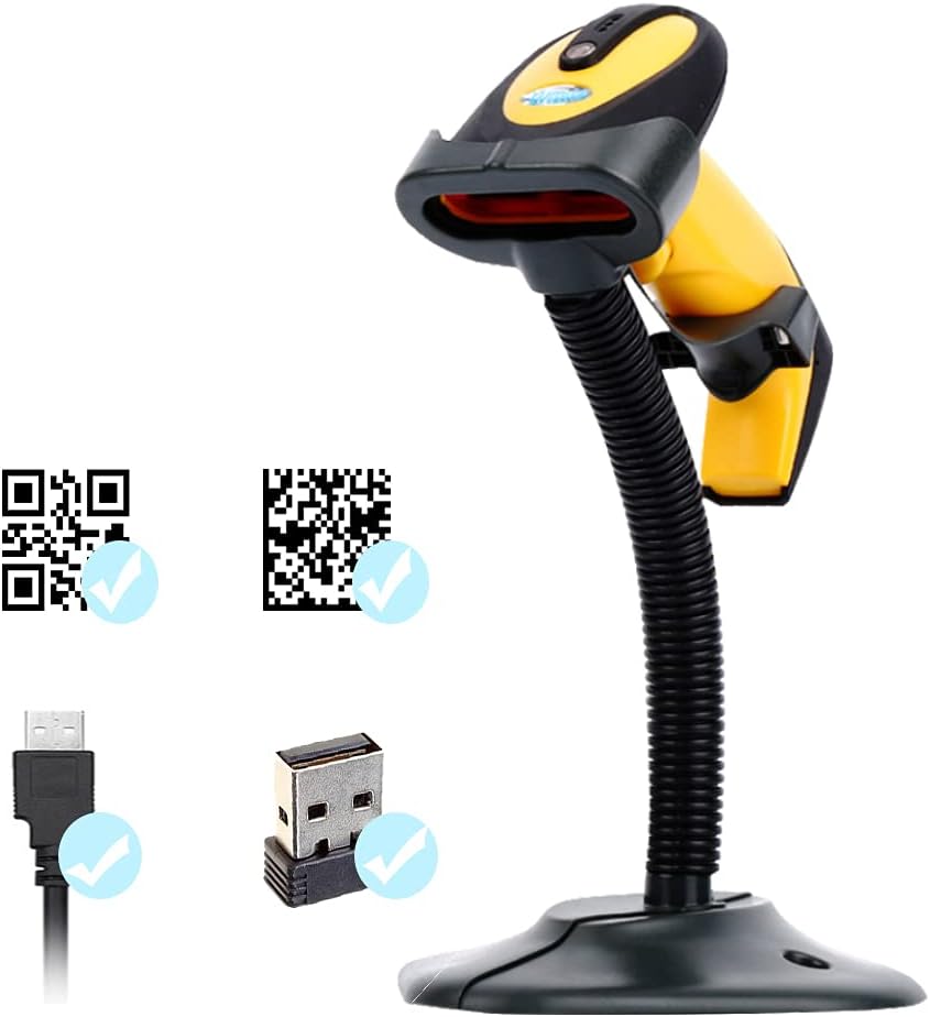 2.4GHz Wireless Handheld Barcode Scanner Pack of 2 H14219