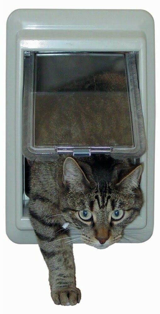 Electric Cat Flap Patio Door Insert 7 in. x 9 in. Lockable Aluminum D117