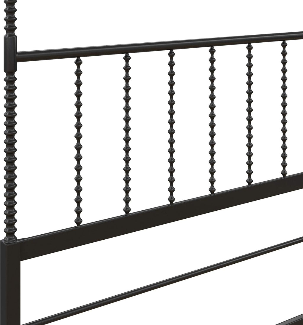 Full Size Metal Canopy Bed Frame in Black V14157