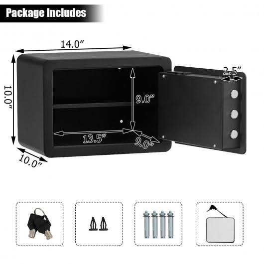 Keypad Security Safe Box 0.5 Cubic Feet V8754