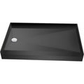 Black Single Curb Shower Pan with Left Drain J201
