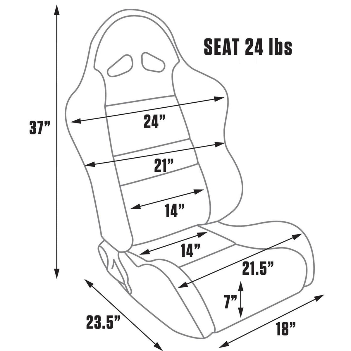 Gray Vinyl Velour Racing Seat R554