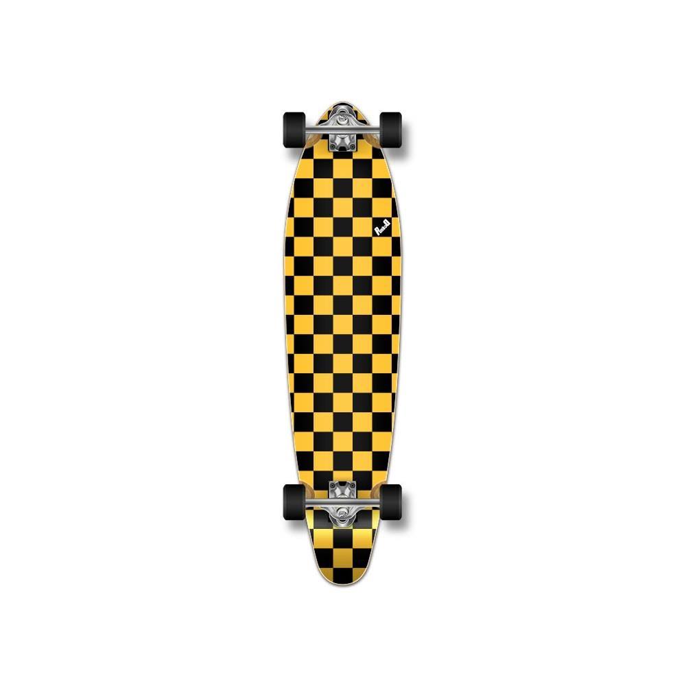 Checker Yellow White Kicktail Longboard Complete Y6330
