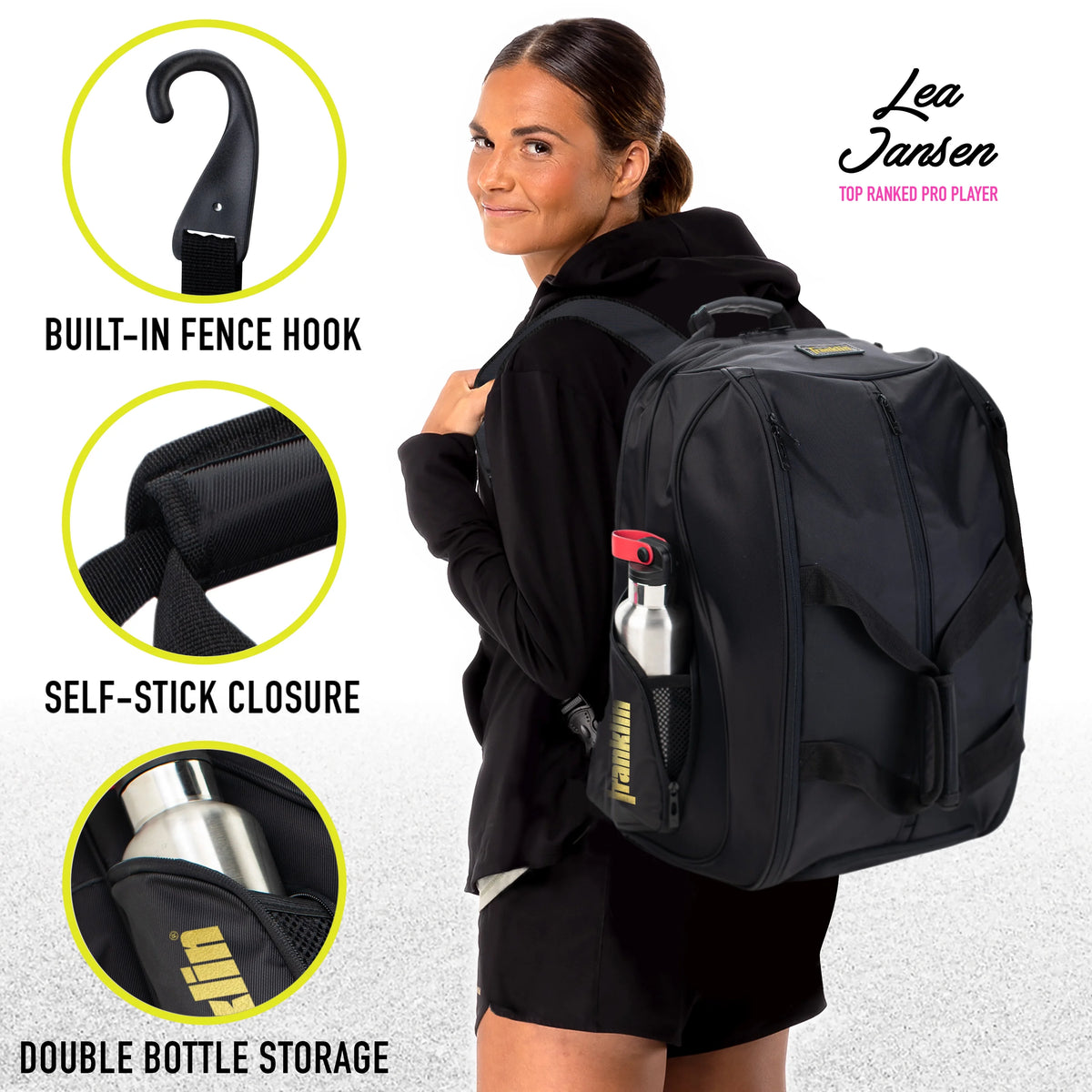 Black Hybrid Pickleball Backpack Duffle Bag Z261