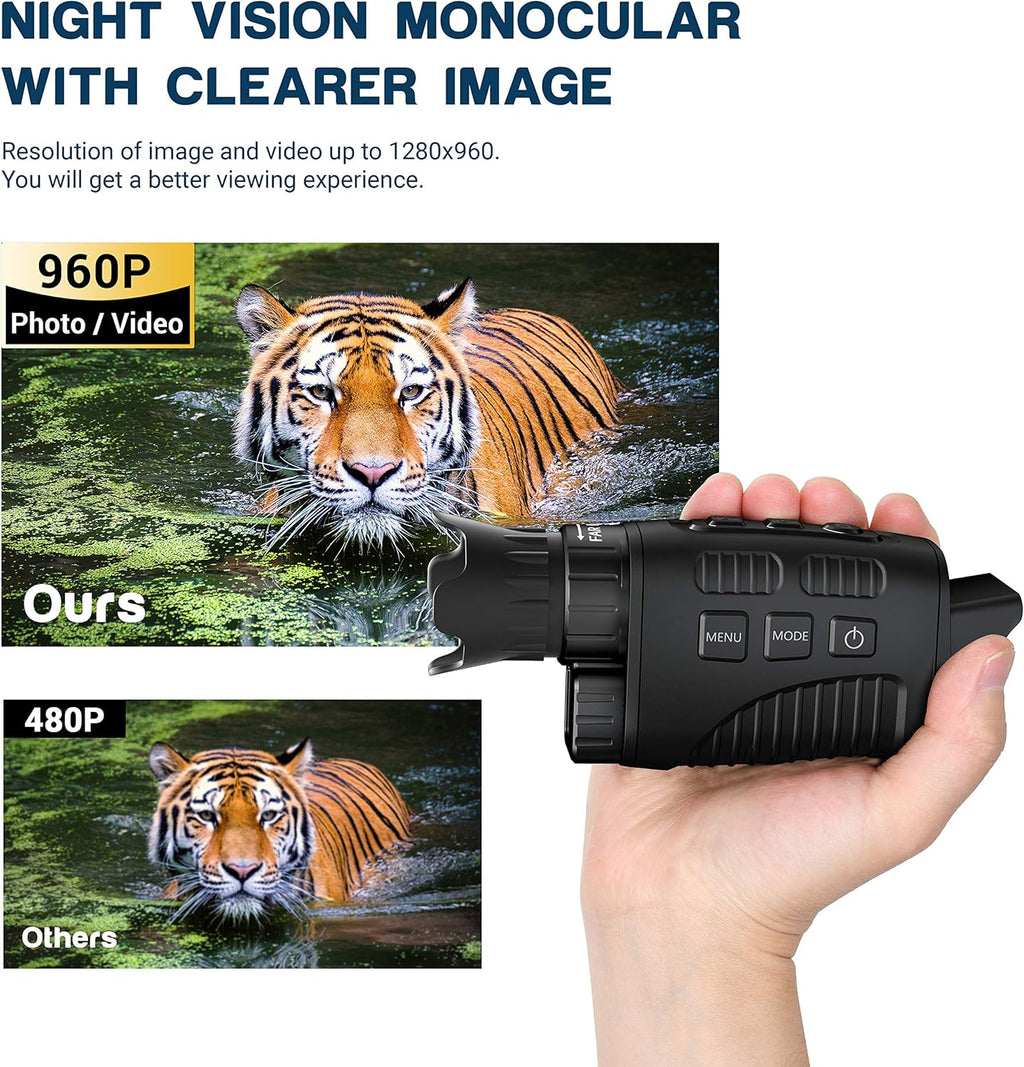 Night Vision Monocular 4X Infrared 960P with 32G TF Card Y444409