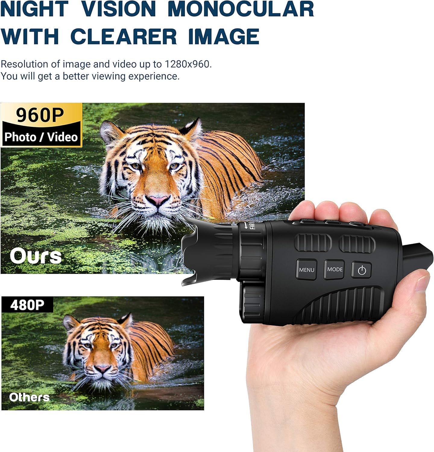 Night Vision Monocular 4X Infrared 960P with 32G TF Card Y444409