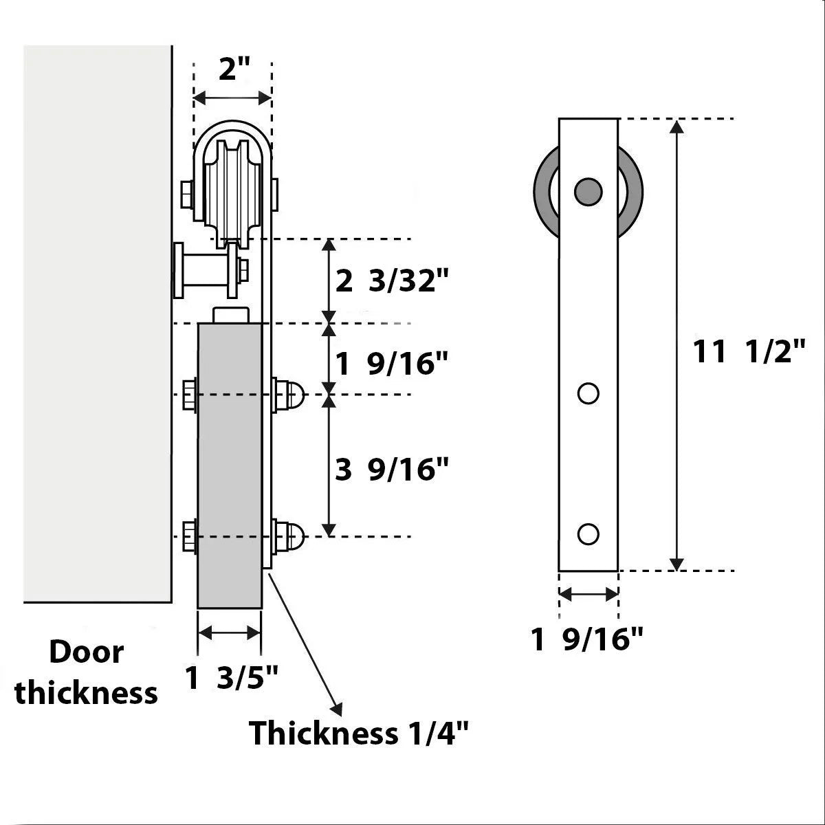 Double Barn Door 36 x 80 inches with Frosted Glass O54099