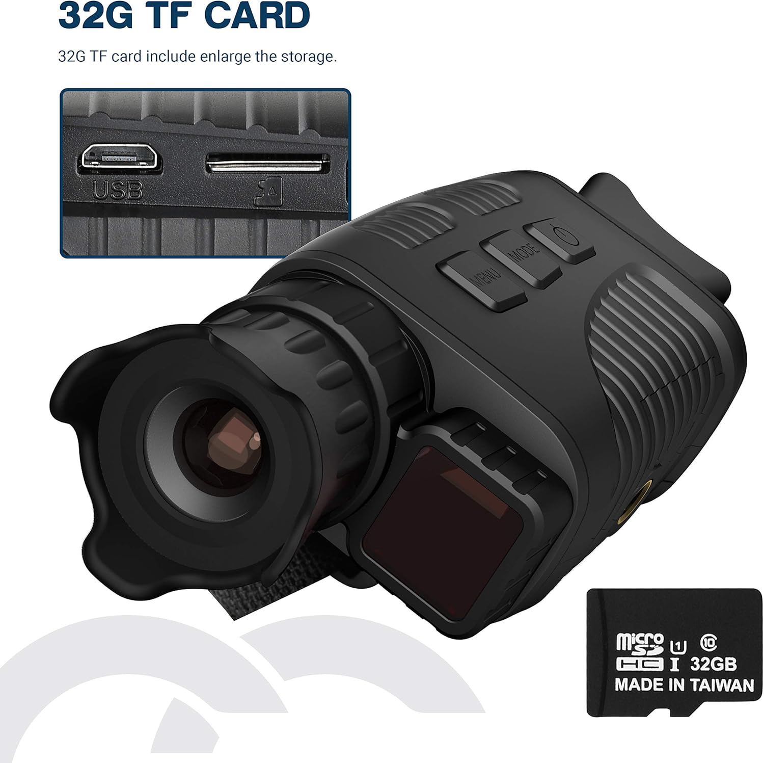 Night Vision Monocular 4X Infrared 960P with 32G TF Card Y444409