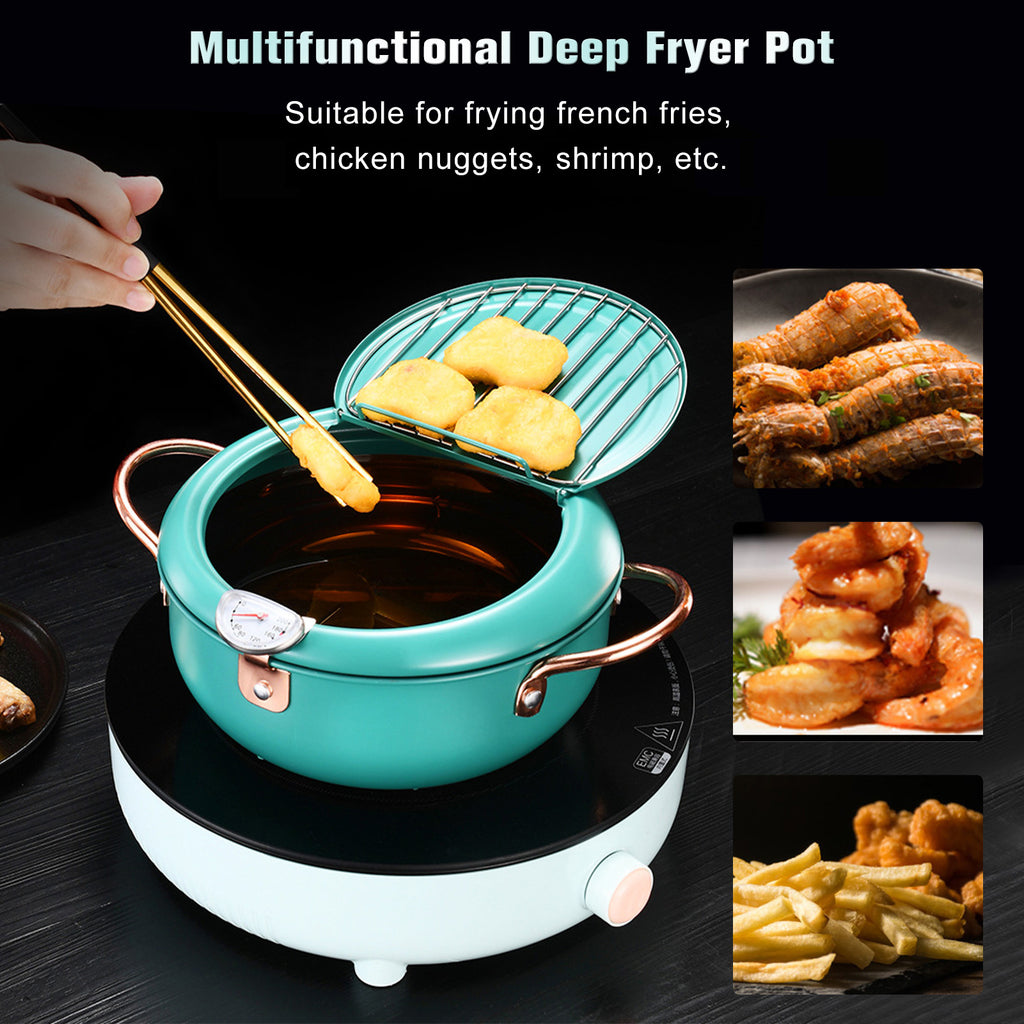 Steel Japanese Style Fryer With Thermometer And Pot G45509