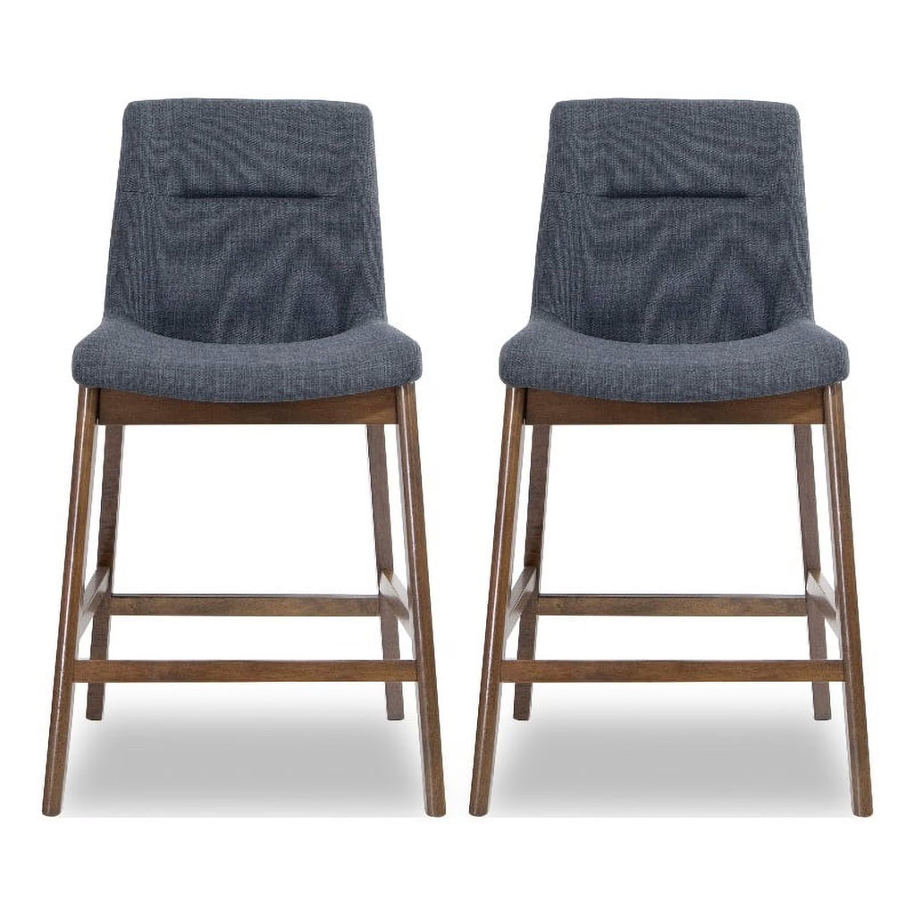 Dark Gray Fabric Upholstered Counter Stool (Pair) B860