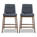 Dark Gray Fabric Upholstered Counter Stool (Pair) B860
