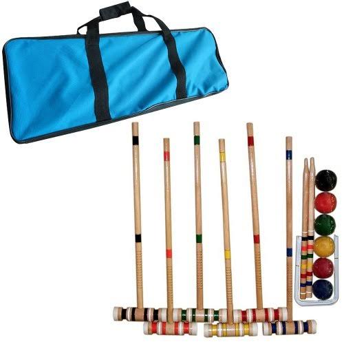 Wooden Outdoor Croquet Set with Carrying Case C879