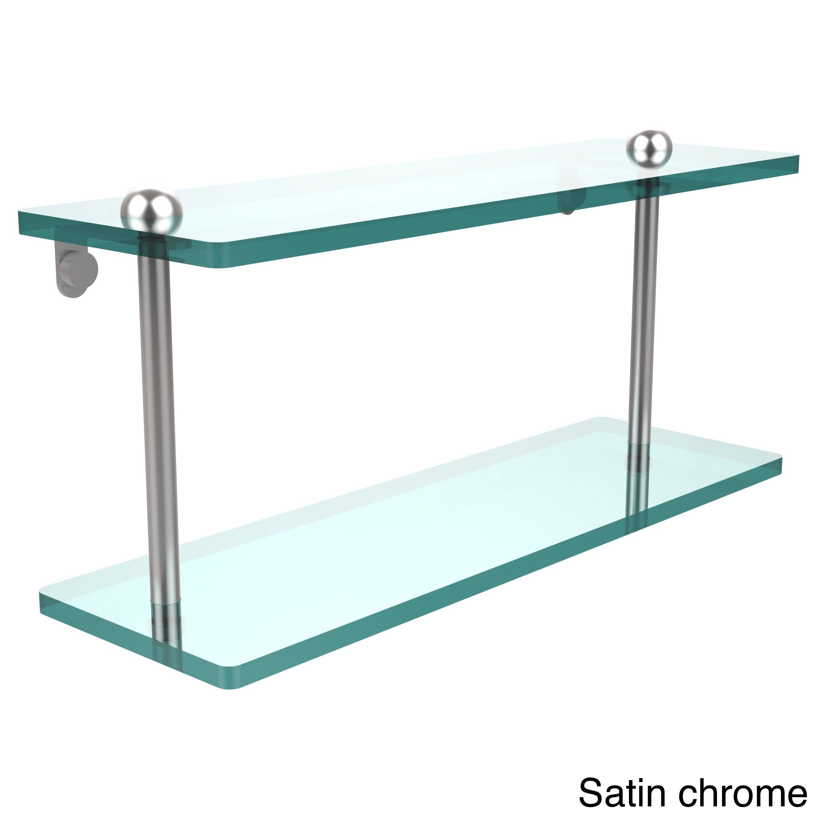 16 inch Two Tiered Glass Shelf Venetian Bronze R6004