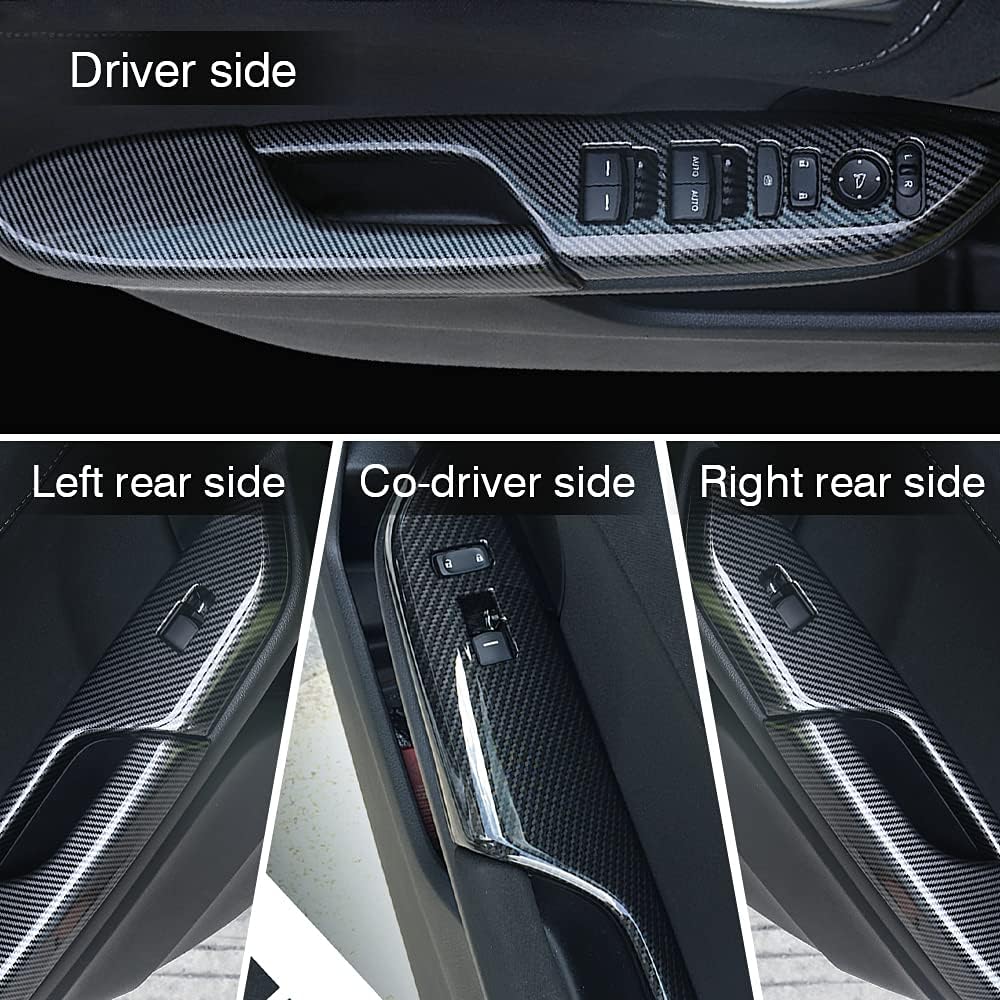 Carbon Fiber Print Armrest Panel Cover Trim for Civic Hatchback 2016-2020 K23506