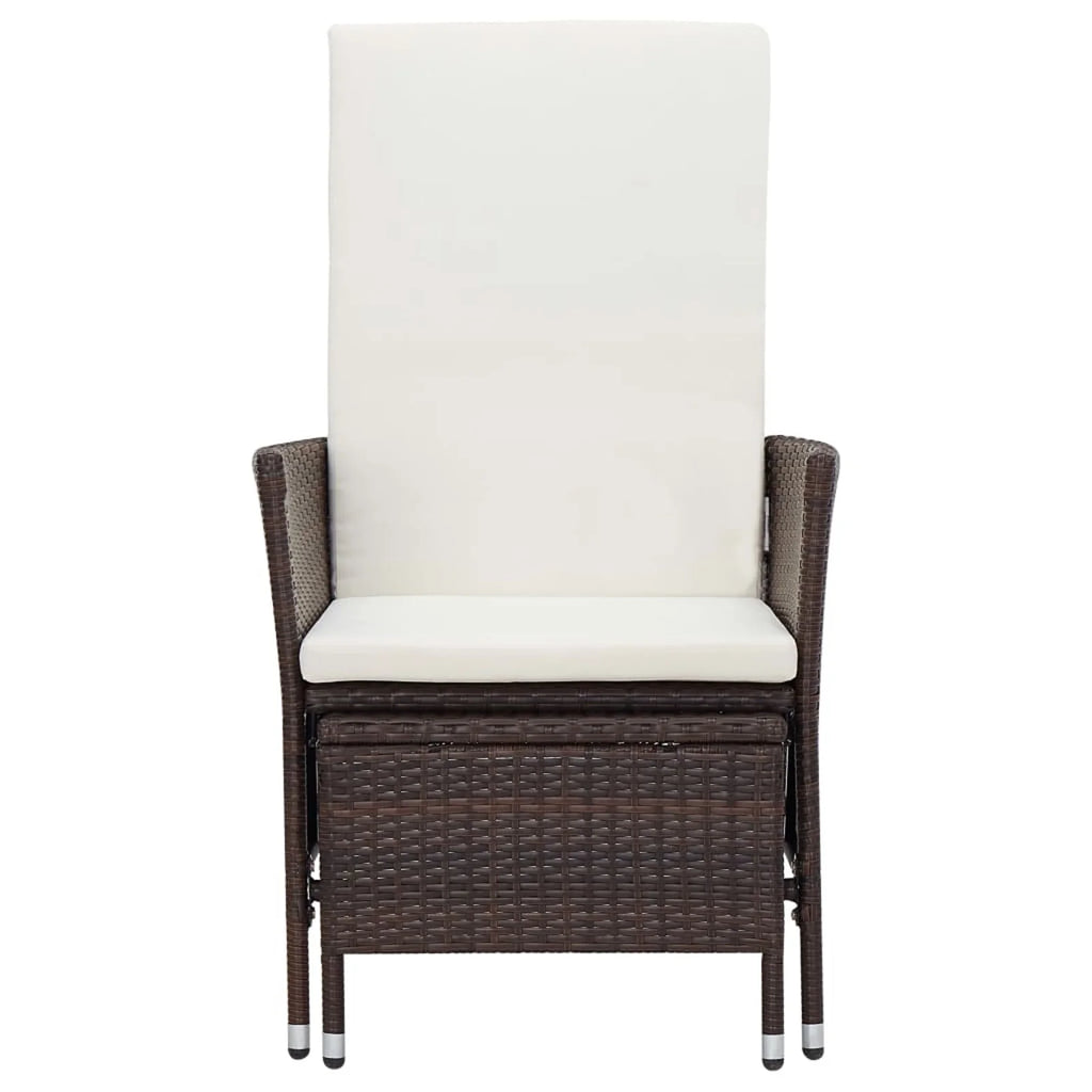 3 Piece Poly Rattan Outdoor Lounge Set with Cushions and Steel Frame V302068