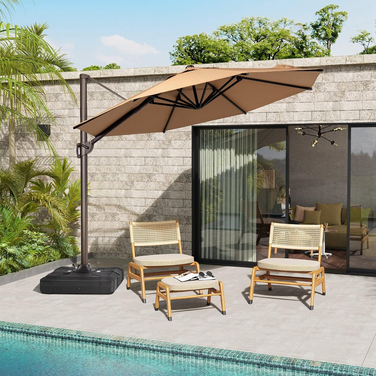 Navy 10FT Cantilever Patio Umbrella S188
