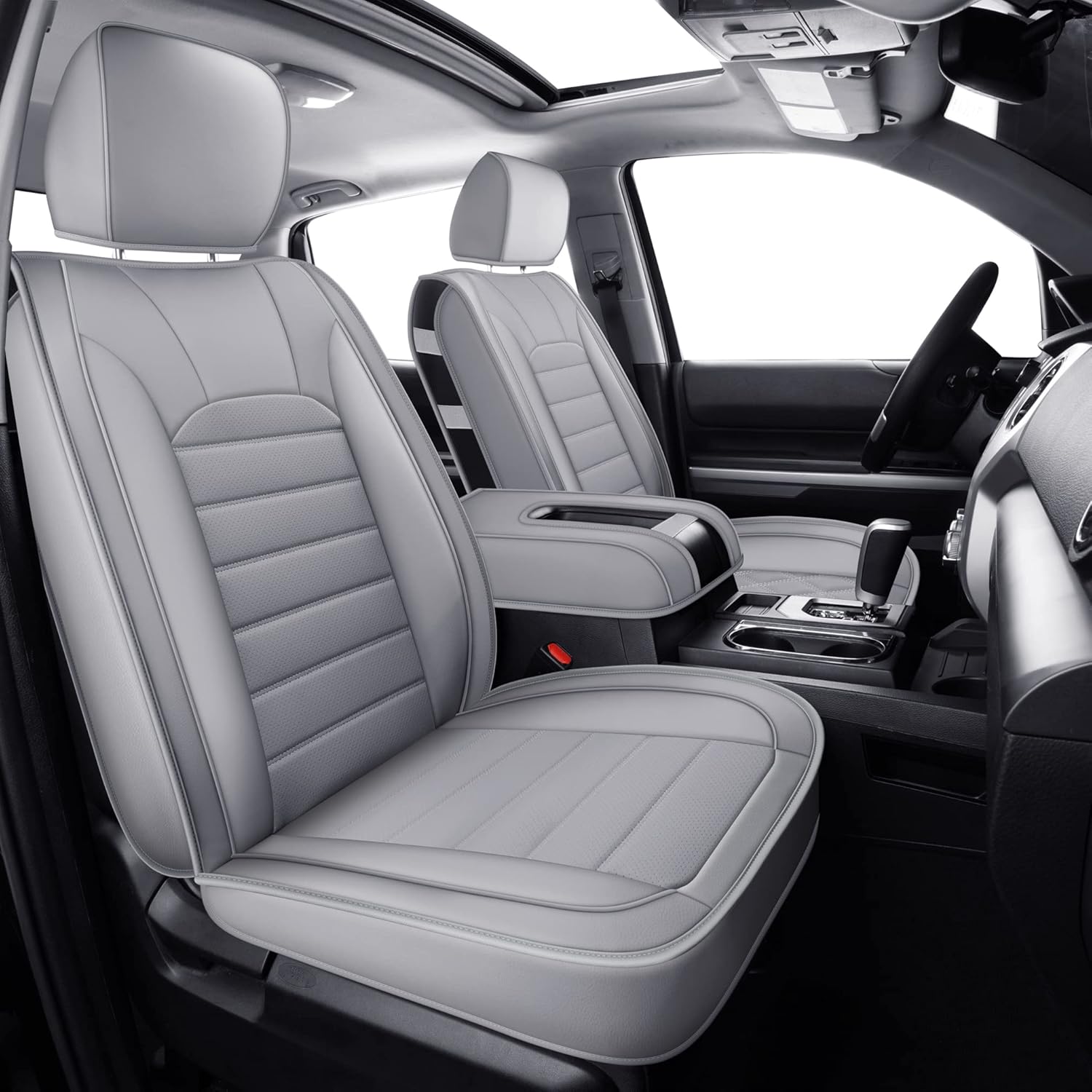 Black & Red Faux Leather Full Set Seat Covers O984