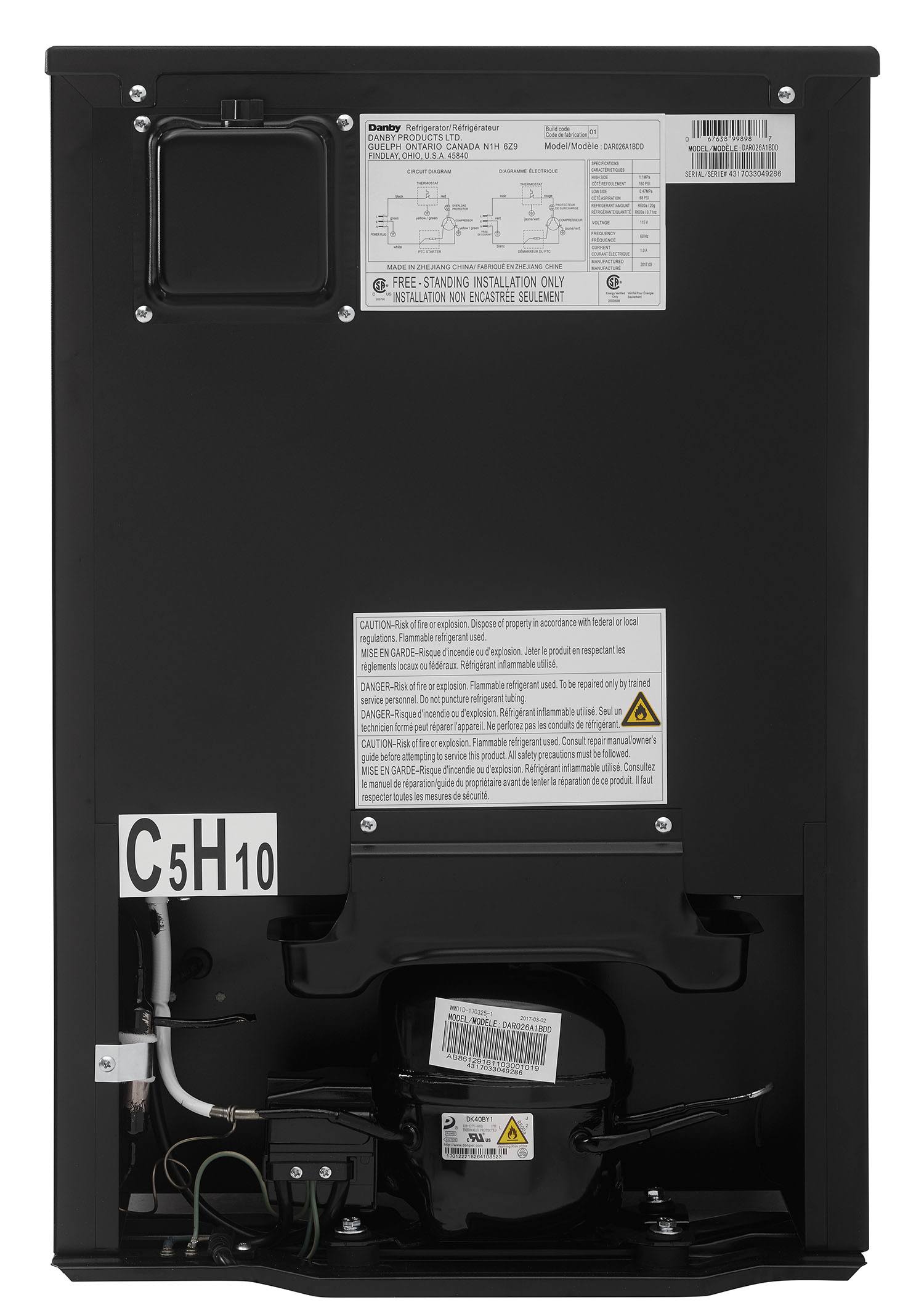 2.6 Cu. ft. Compact Refrigerator Black X818076