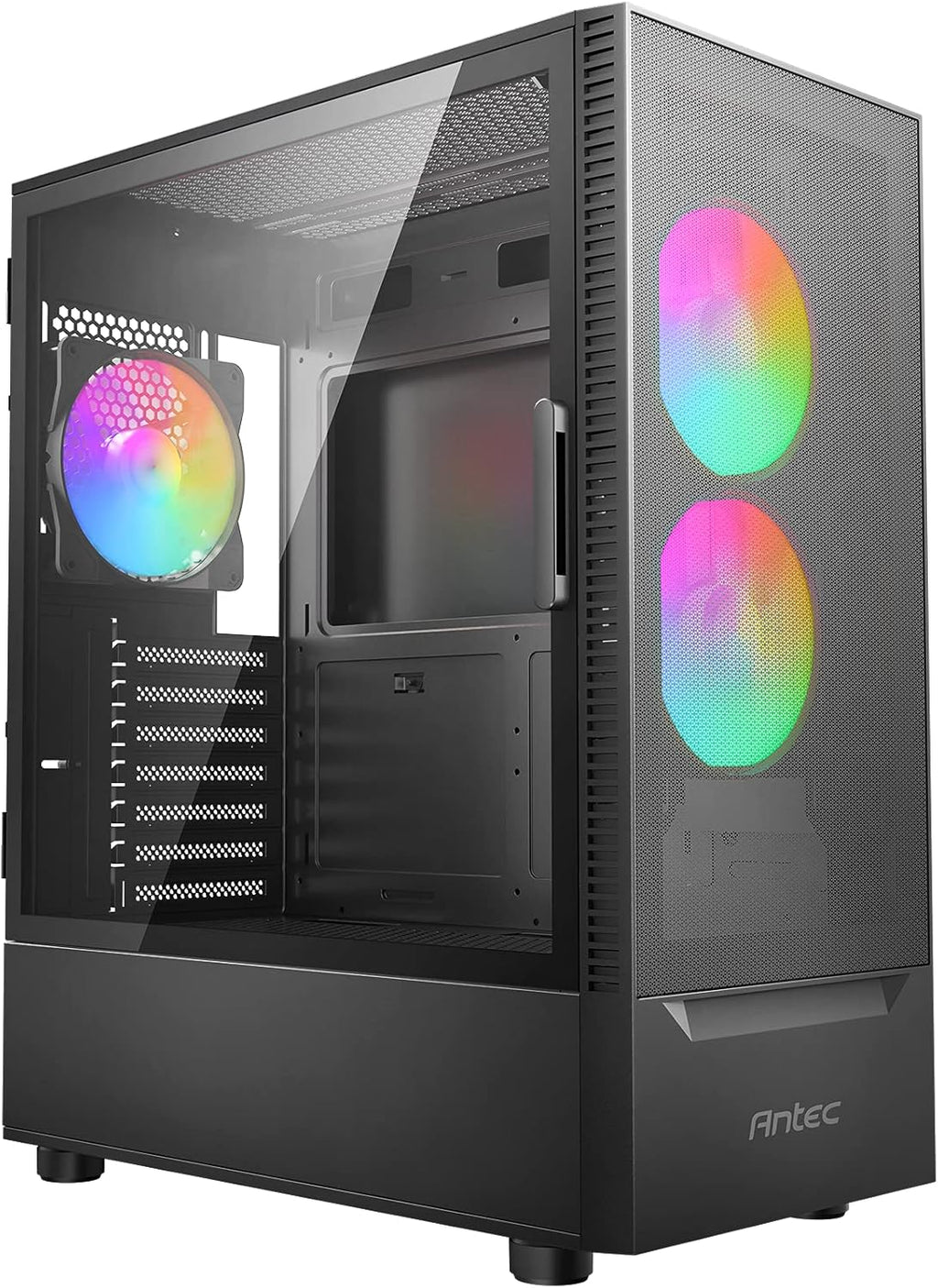ATX Mid-Tower Case with Tempered Glass Side Panel and ARGB Fans O484286