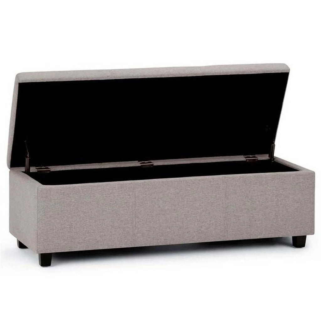 Solid Wood Storage Bench in Cloud Gray G34628