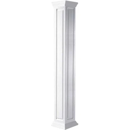 10 inchw x 96 i Craftsman Classic Square Non-Tapered Raised Panel Column with Crown Capital and Crown Base A73162