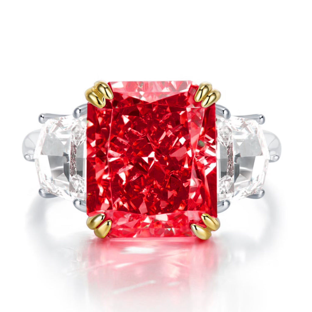 S925 Sterling Silver Radiant Cut Engagement Ring Z815