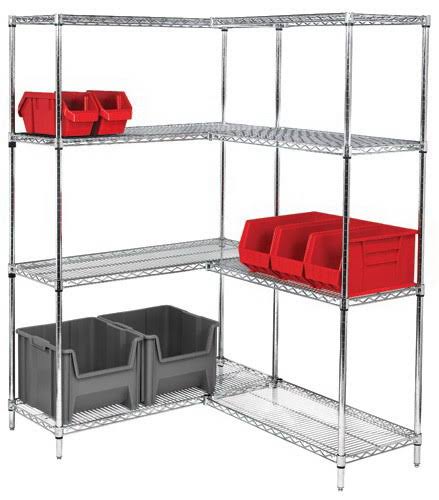 86 inch Wire 4-Shelf Add-On Unit in Chrome Finish O7858