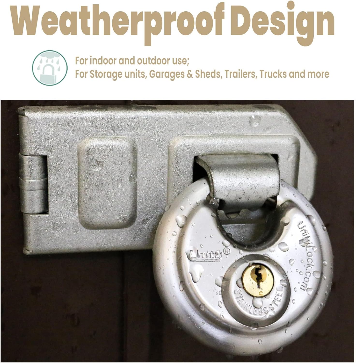 Stainless Steel Disc Padlock, Same Key Open, 2-3/4" (70mm), 12 G219826