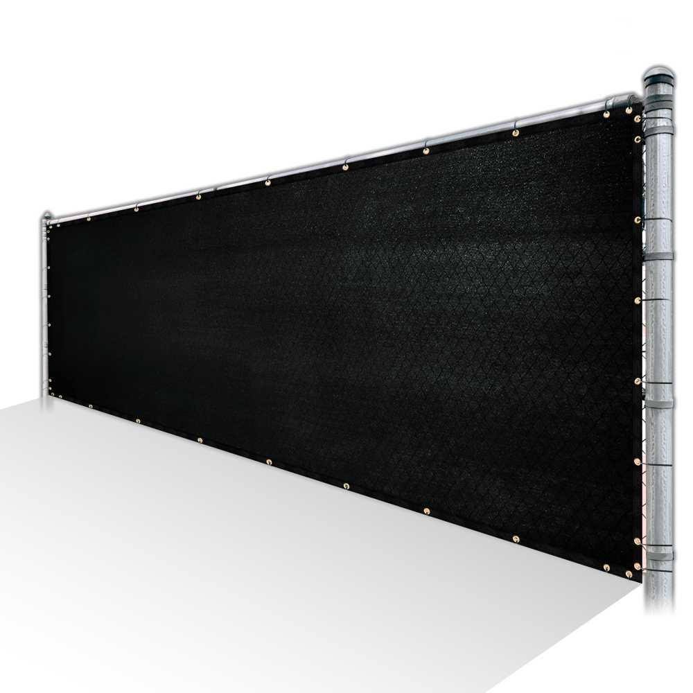 Black Privacy Fence Screen HDPE Mesh Netting with Reinforced Grommets N65813