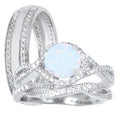Sterling Silver Wedding Rings Bridal Set M761