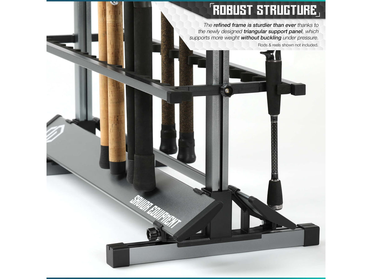 Aluminum Fishing Rod Rack, 48 Slot, Gunmetal Grey, 46.5in x 30 I261