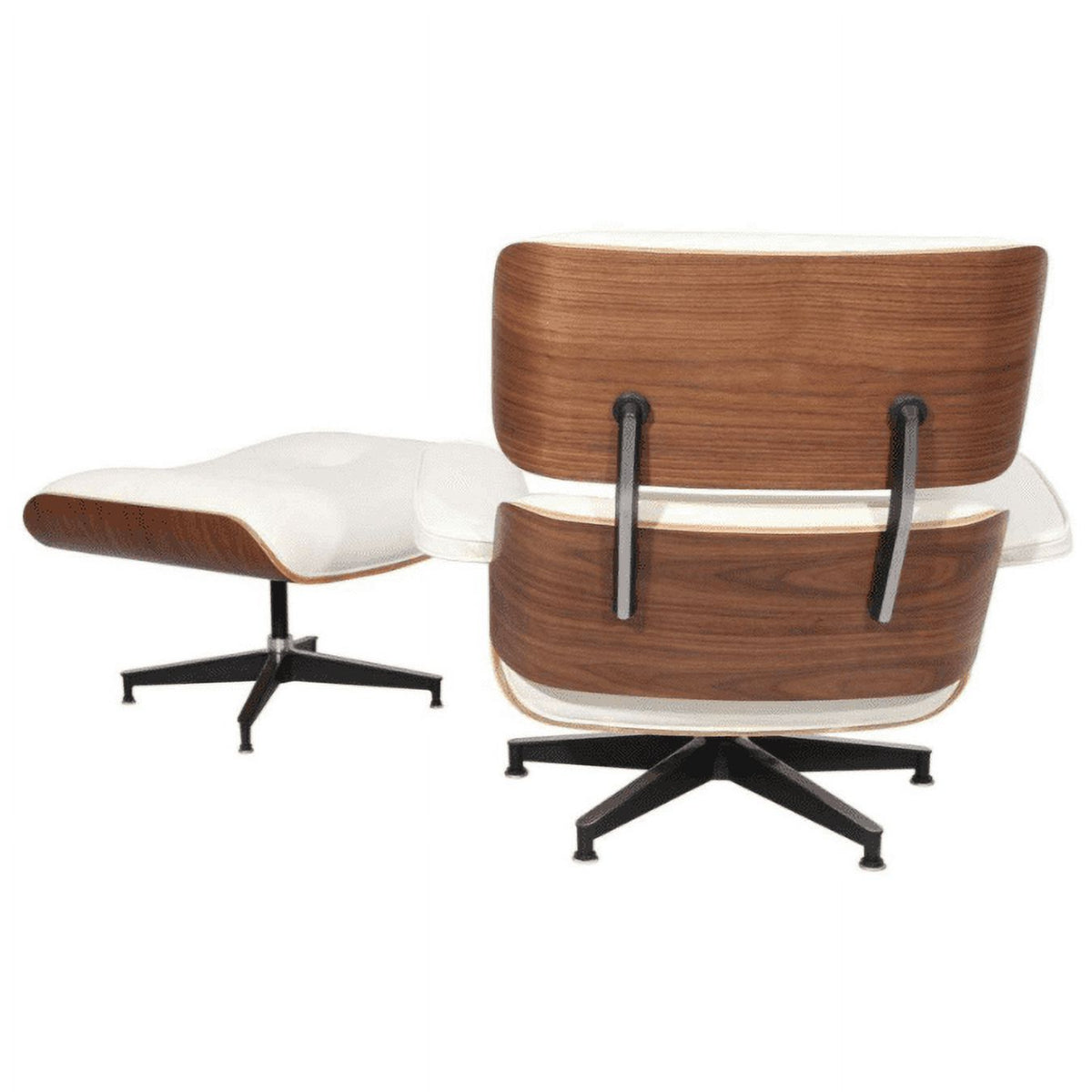 Rice White Walnut Lounge Chair & Ottoman I972954
