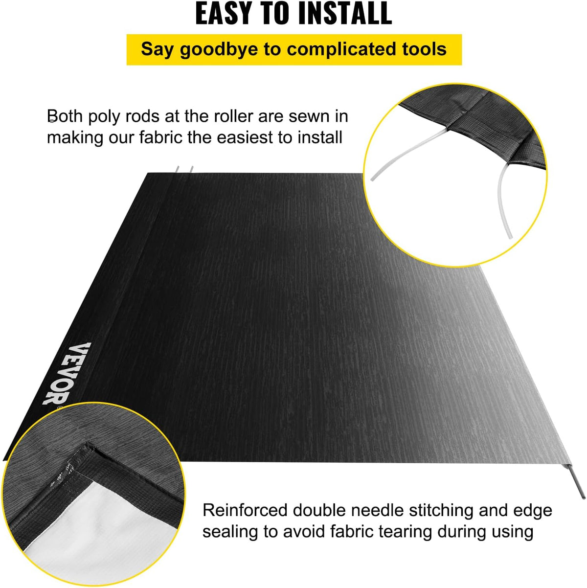 Charcoal 15oz Vinyl RV Awning Replacement Fabric C39016
