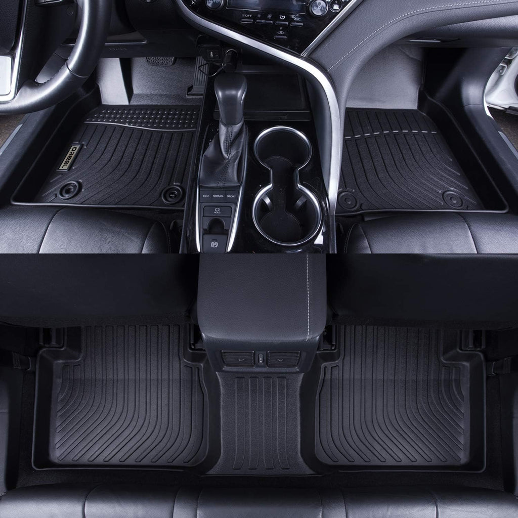 Black Heavy Duty All Weather Floor Mats Liners for Car Front and Rear L6265