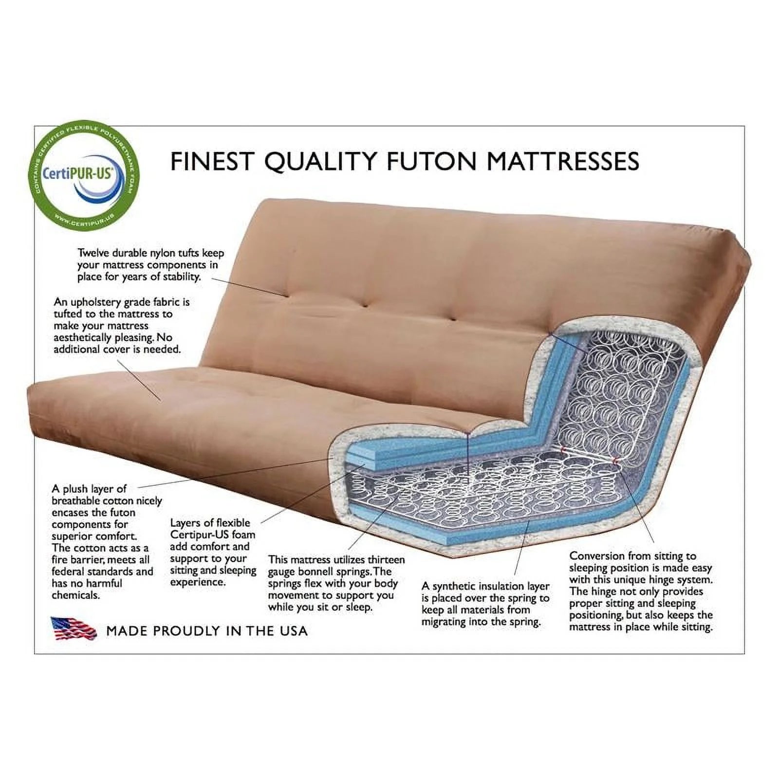 Aqua Blue/Black Linen Fabric Futon L967